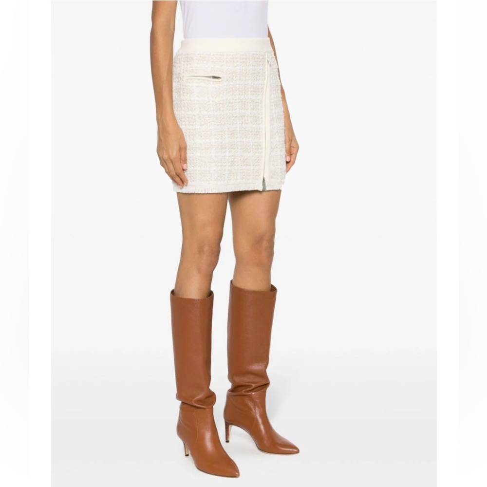 NWT Jonathan Simkhai Tweed Mini Zip Skirt Size XS